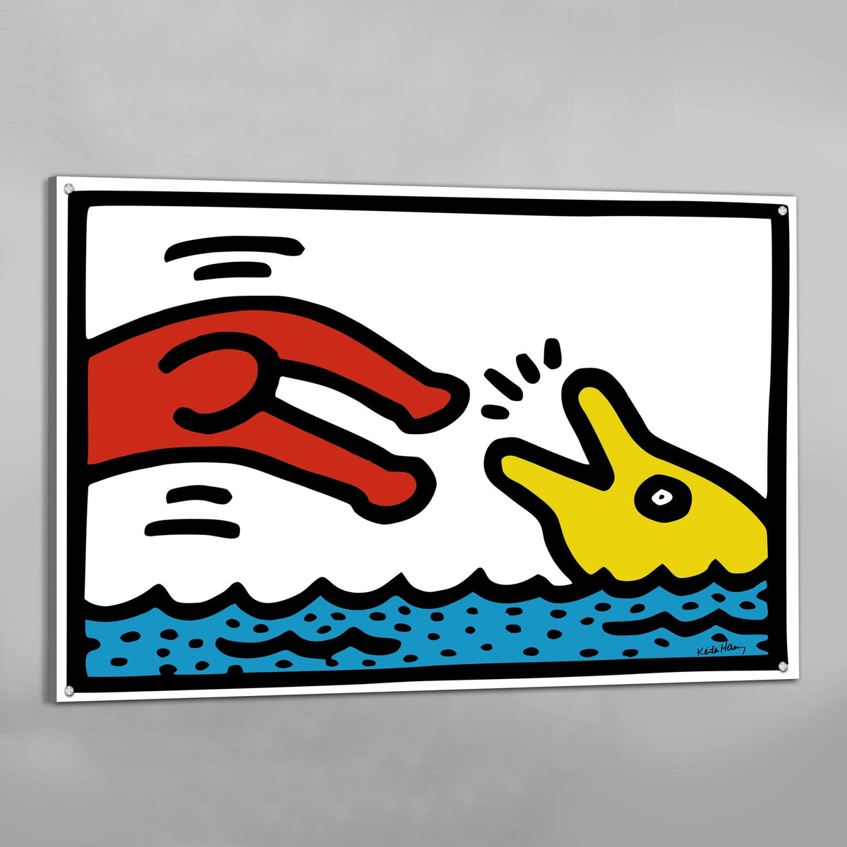 Tableau Haring Dolphin - The Art Avenue