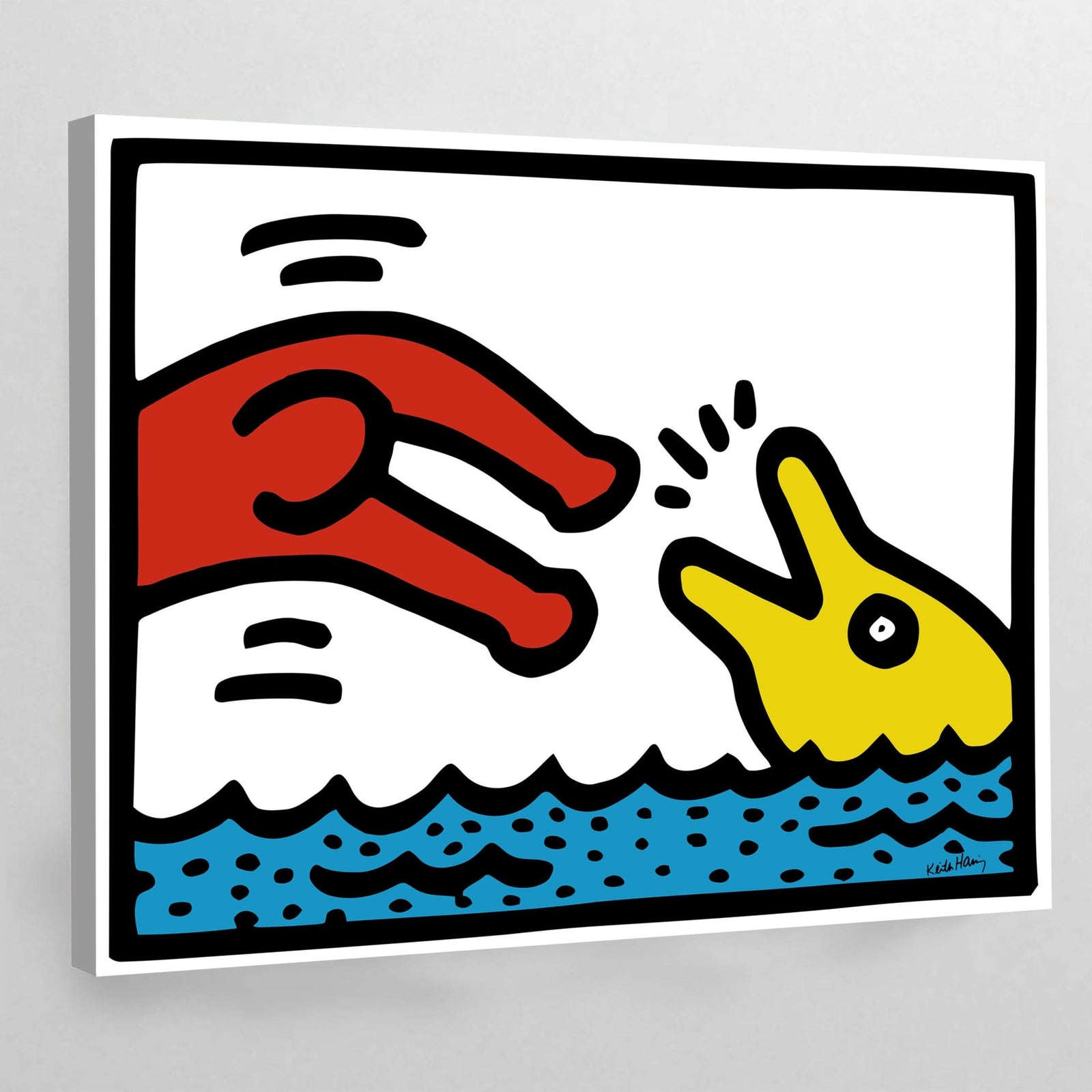 Tableau Haring Dolphin - The Art Avenue