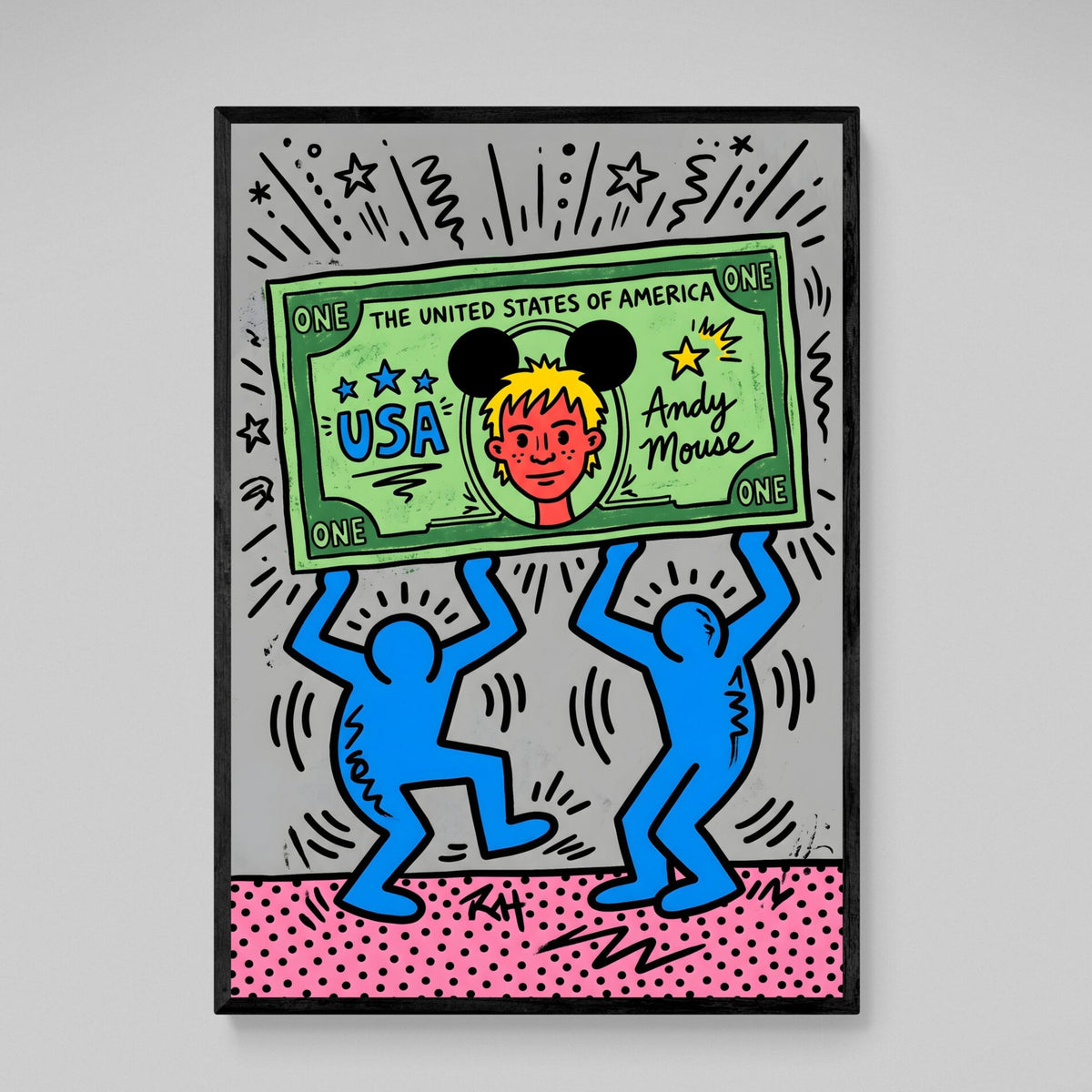 Tableau Keith Haring Andy Mouse - The Art Avenue