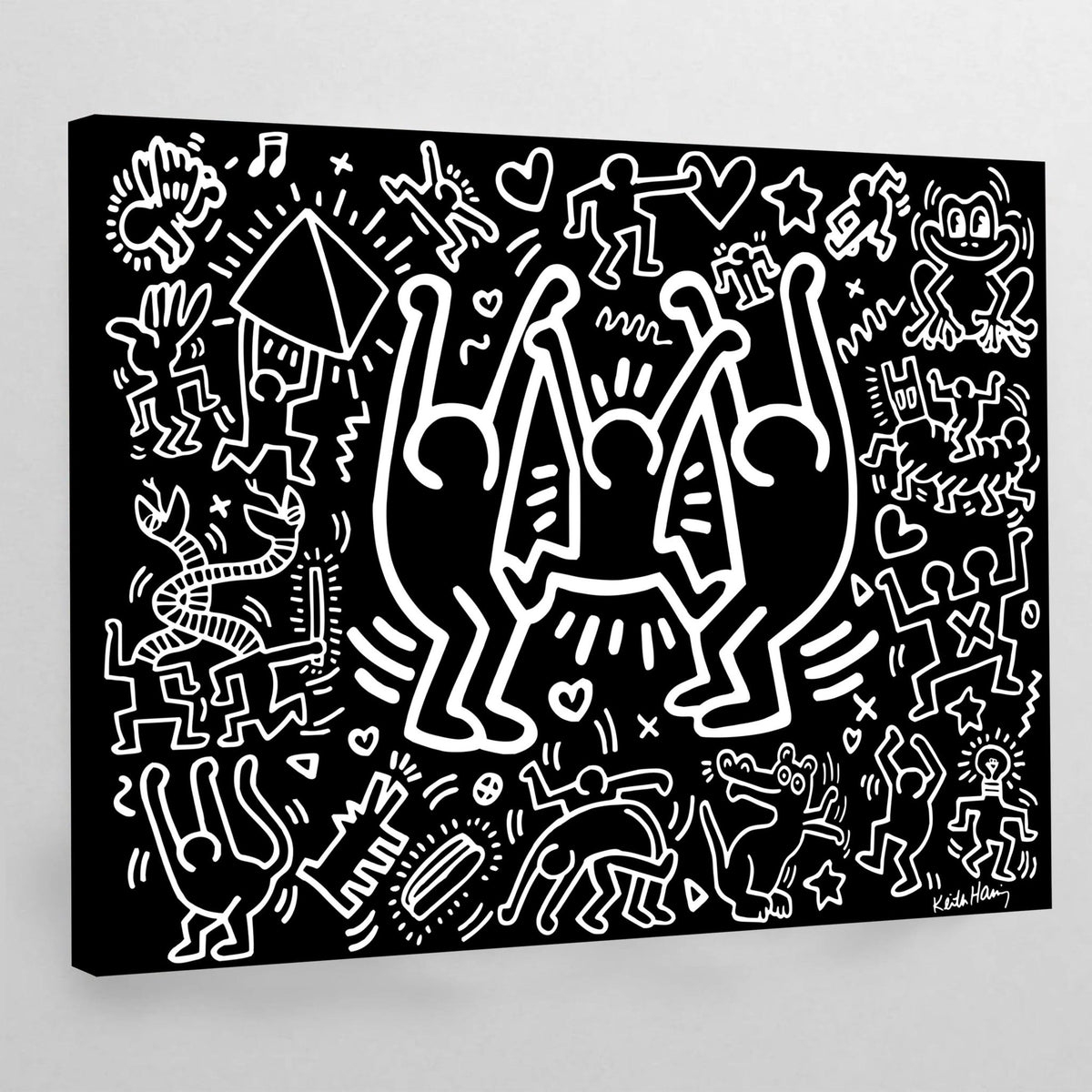 Tableau Keith Haring Noir - The Art Avenue