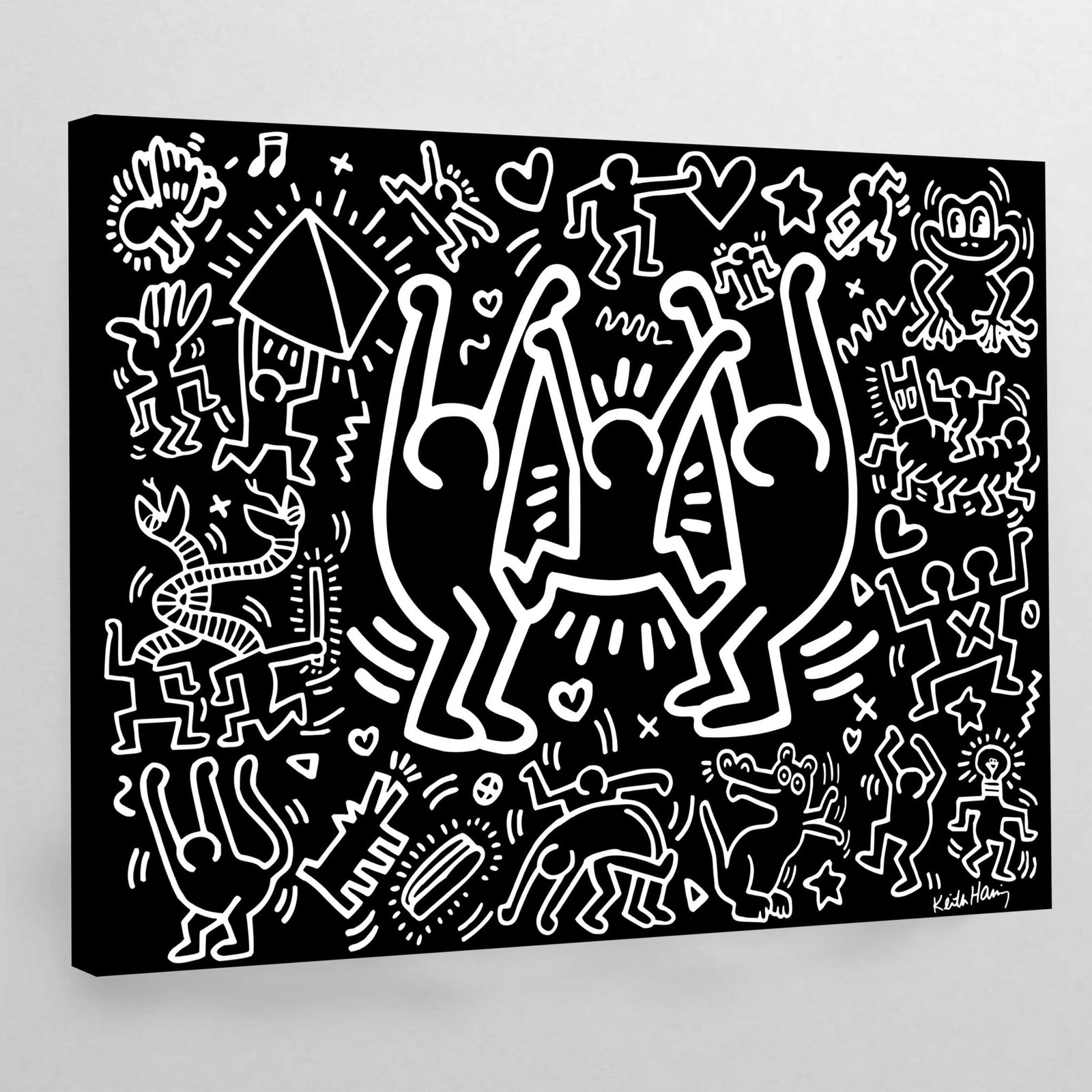 Tableau Keith Haring Noir - The Art Avenue