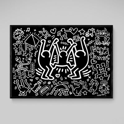 Tableau Keith Haring Noir - The Art Avenue