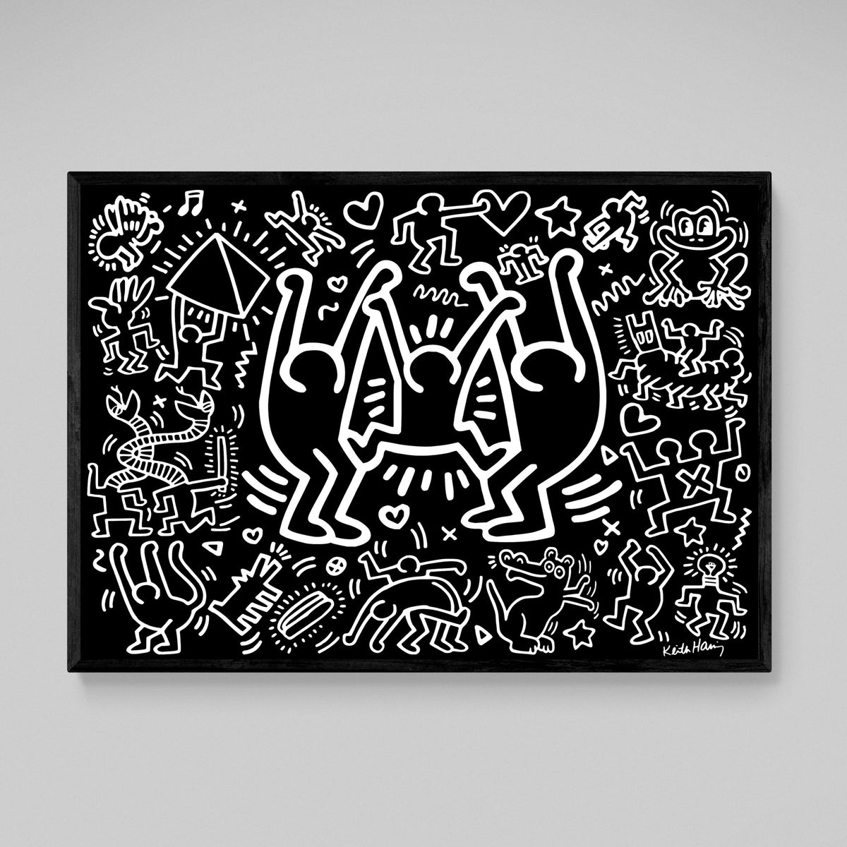 Tableau Keith Haring Noir - The Art Avenue