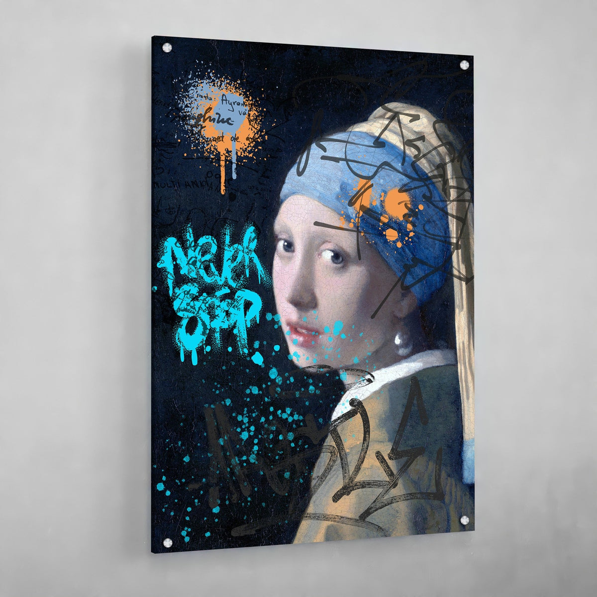 Tableau La Jeune Fille à La Perle Graffiti - The Art Avenue