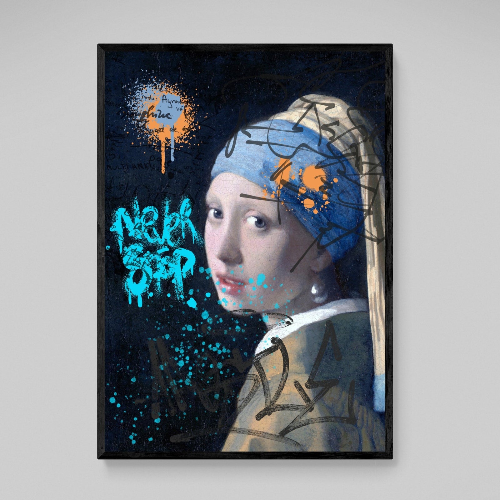 Tableau La Jeune Fille à La Perle Graffiti - The Art Avenue