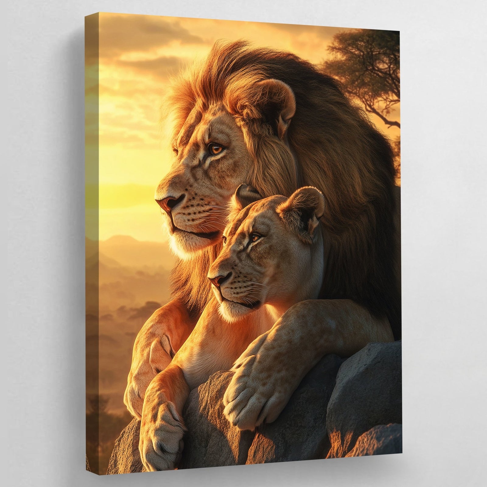 Tableau Lion et Lionne - The Art Avenue
