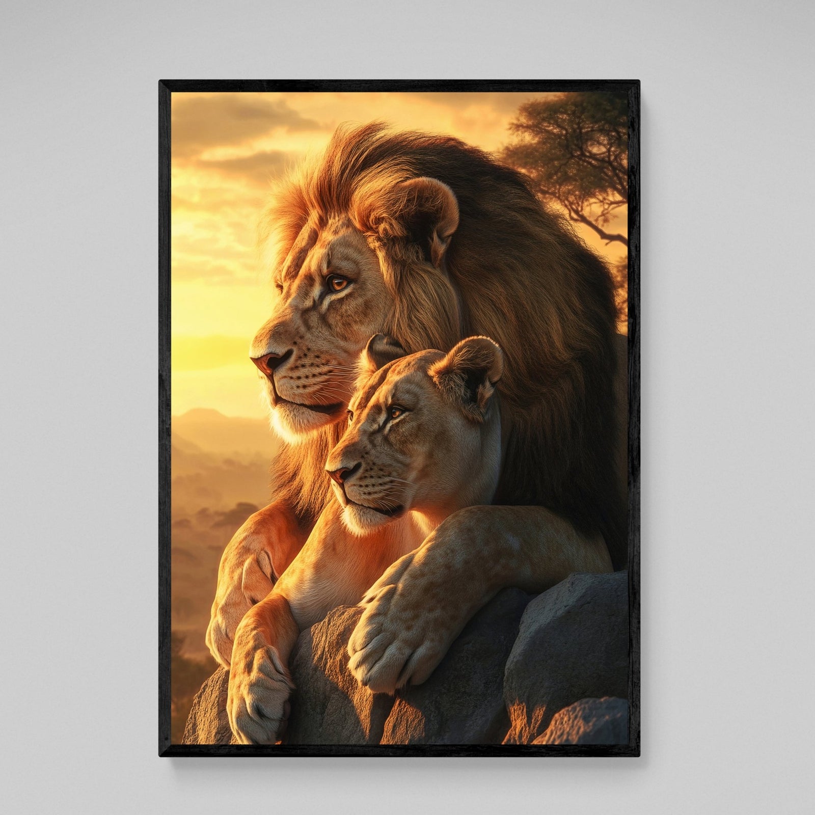 Tableau Lion et Lionne - The Art Avenue
