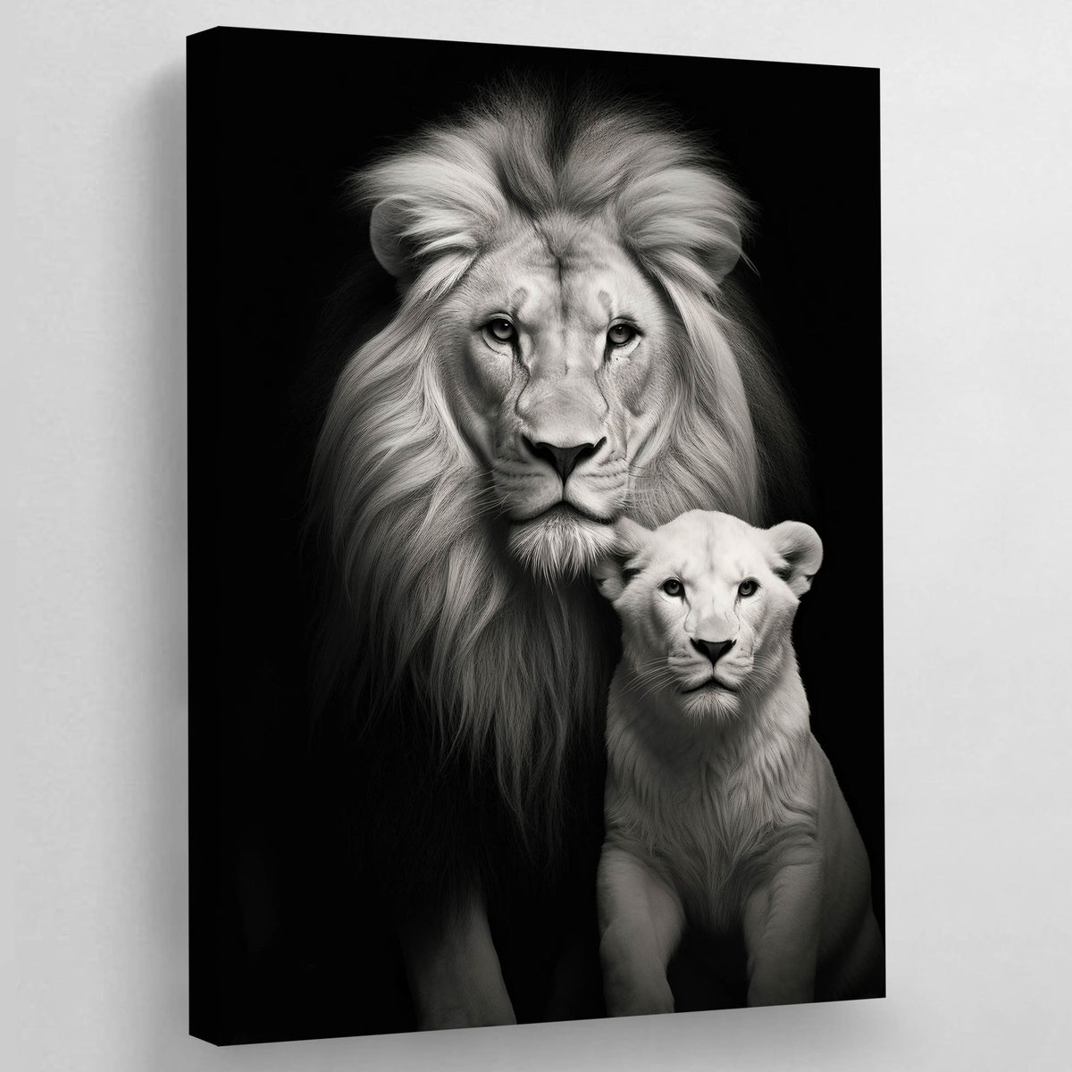 Tableau Lion et Lionne Noir et Blanc - The Art Avenue