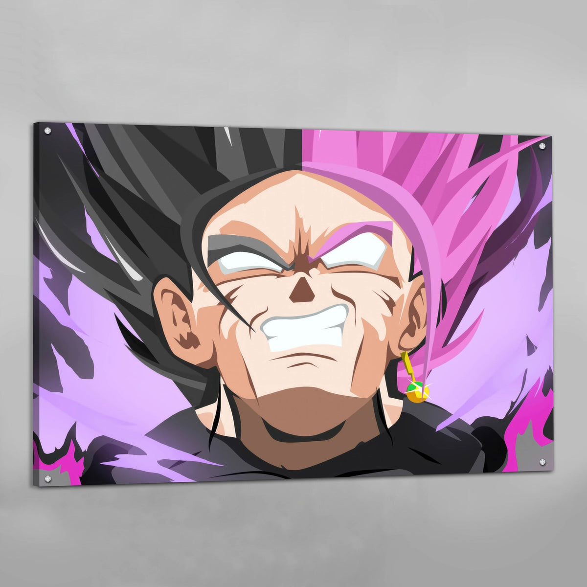 Tableau Manga Guerrier Cheveux Rose et Noir - The Art Avenue