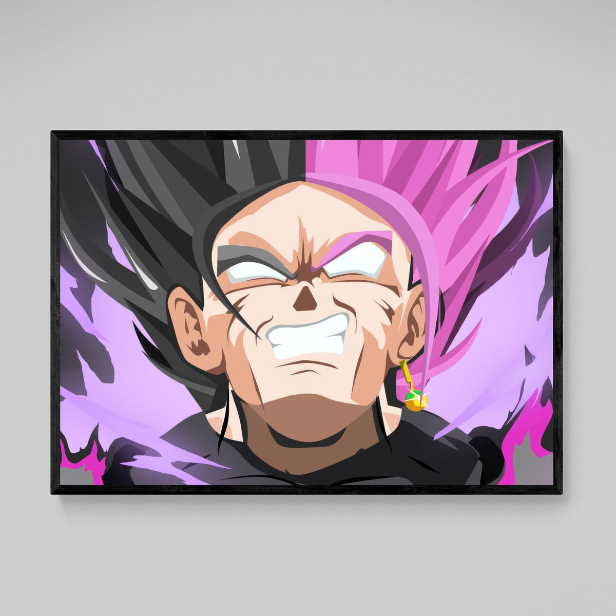 Tableau Manga Guerrier Cheveux Rose et Noir - The Art Avenue