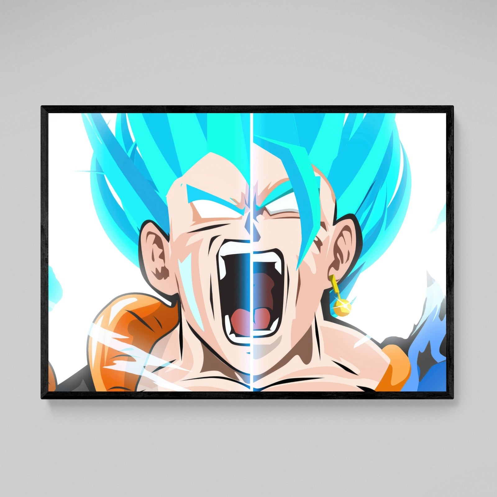 Tableau Manga Guerrier Fusion Cheveux Turquoise - The Art Avenue