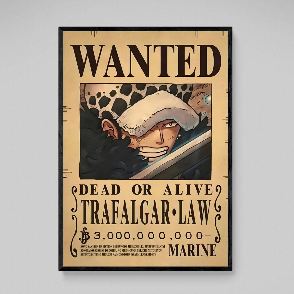 Tableau Manga Wanted Chasseur Pirate - The Art Avenue