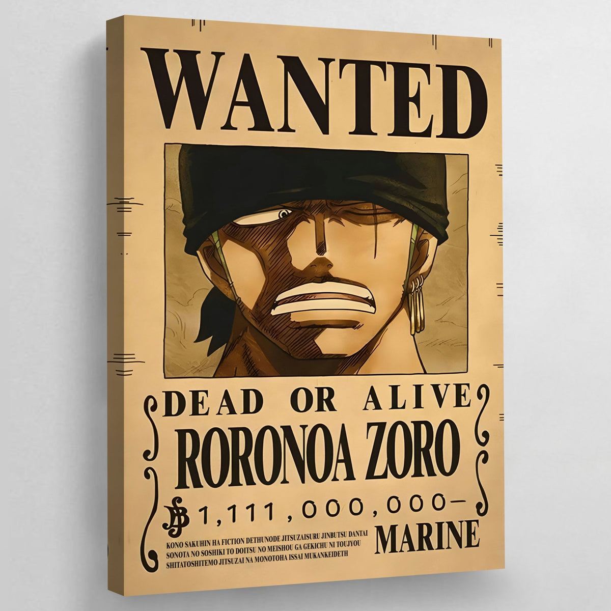 Tableau Manga Wanted Sabreur Pirate - The Art Avenue