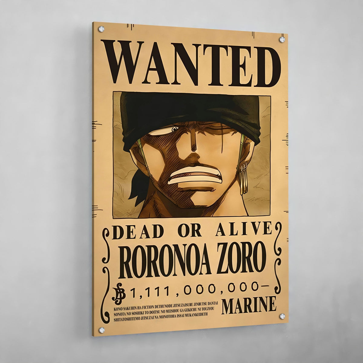Tableau Manga Wanted Sabreur Pirate - The Art Avenue