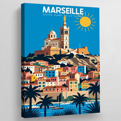 Tableau Marseille Illustration Notre - Dame de la Garde - The Art Avenue