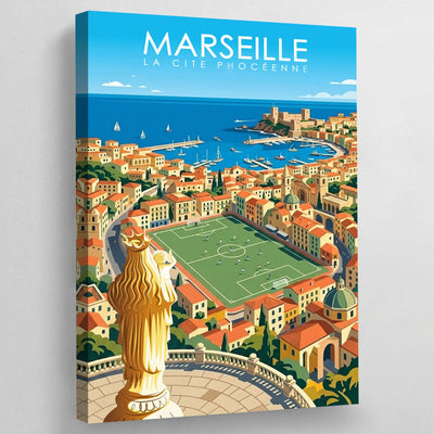 Tableau Marseille Vieux - Port et Notre - Dame de la Garde - The Art Avenue