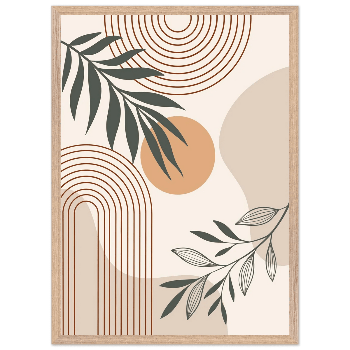 Tableau Minimaliste Arches & Feuillages - The Art Avenue