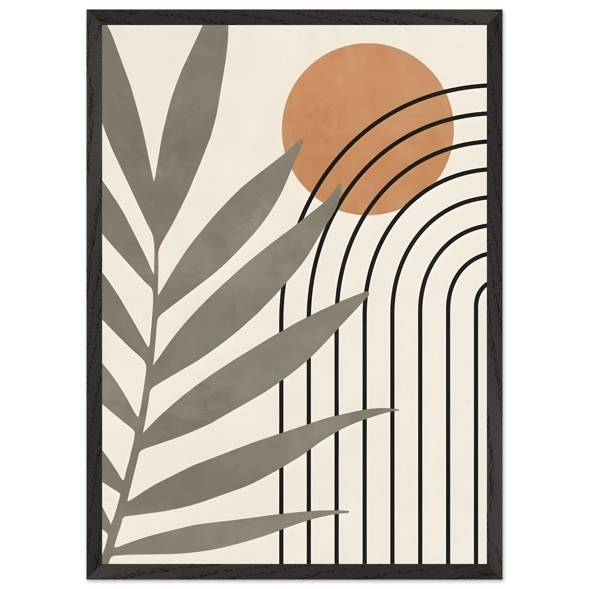 Tableau Minimaliste Feuille & Soleil Abstrait - The Art Avenue