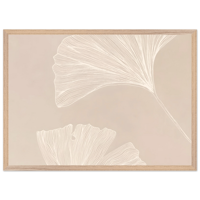 Tableau Minimaliste Feuilles de Ginkgo - The Art Avenue