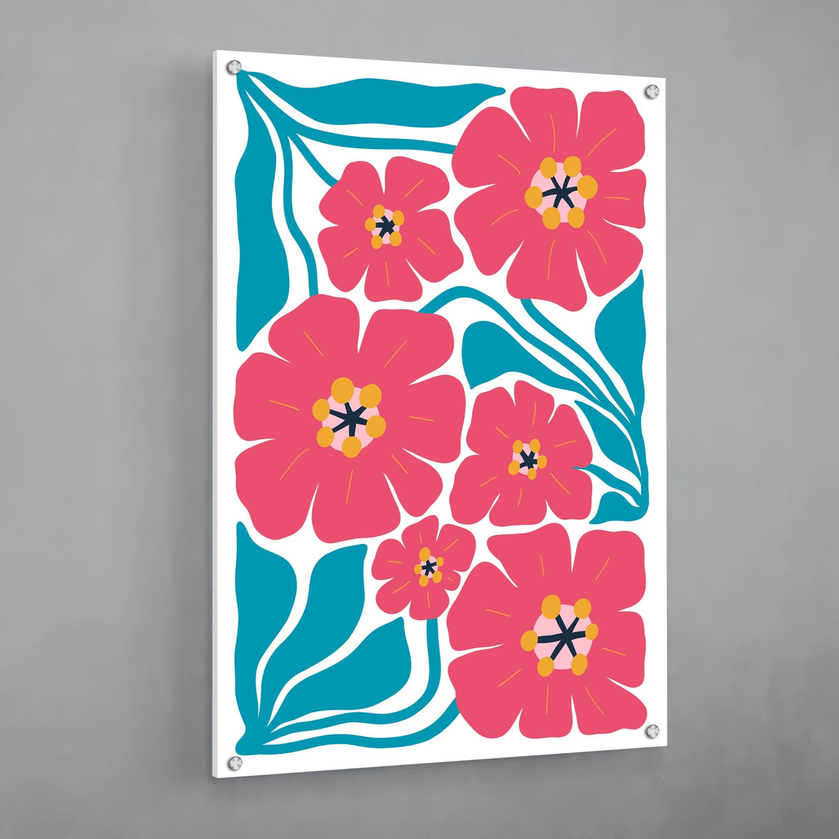 Tableau Moderne Fleurs Colorés - The Art Avenue