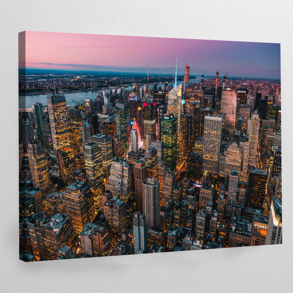 Tableau New York Manhattan Midtown Vue Aérienne Crépuscule - The Art Avenue