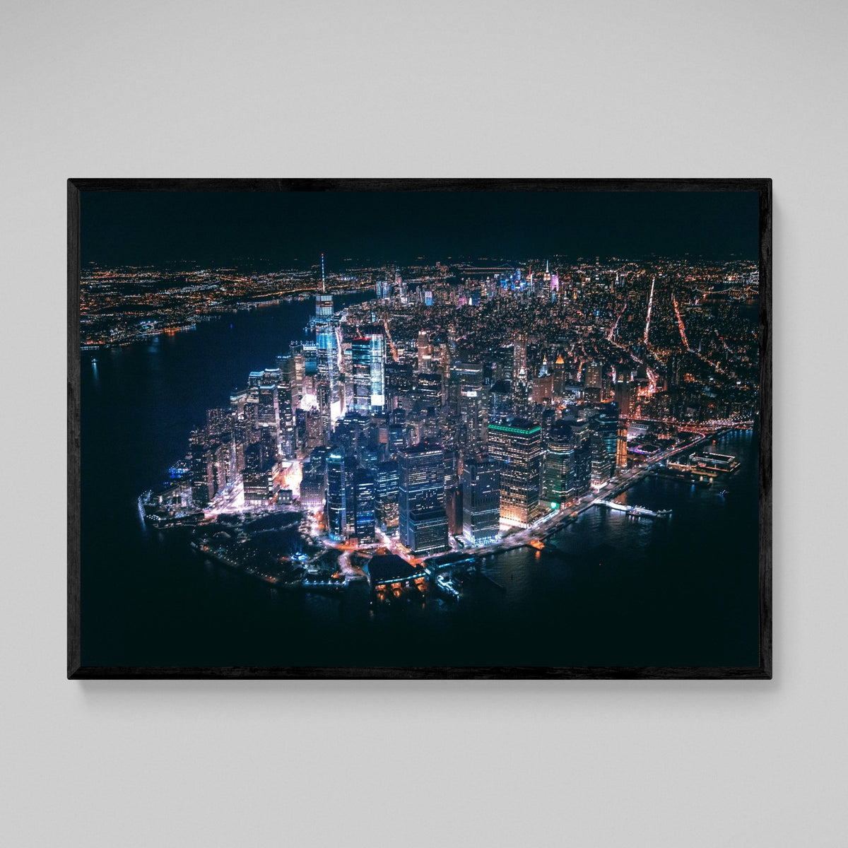 Tableau New York Manhattan Vue Aérienne Nuit - The Art Avenue