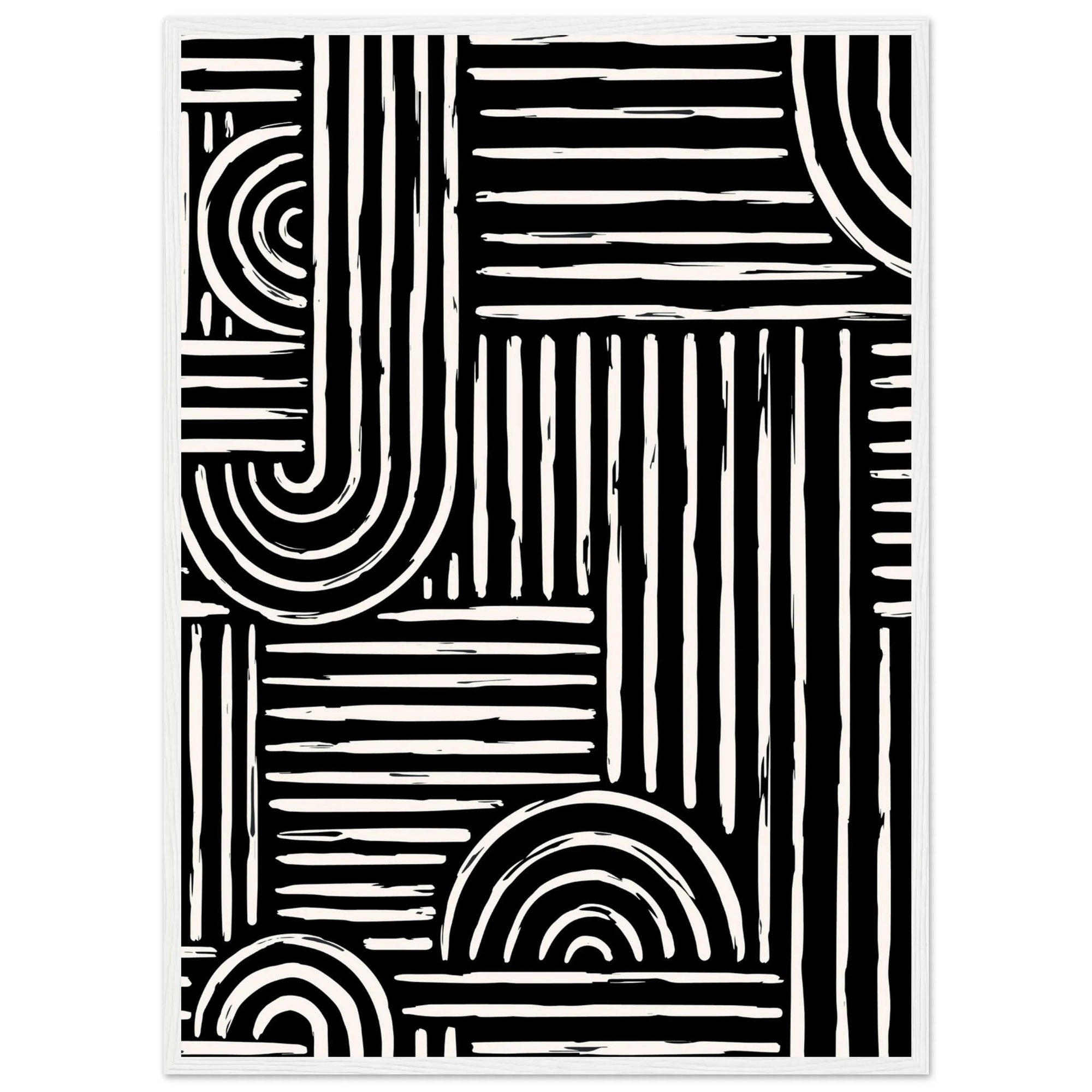 Tableau Noir et Blanc Abstrait Contemporain - The Art Avenue