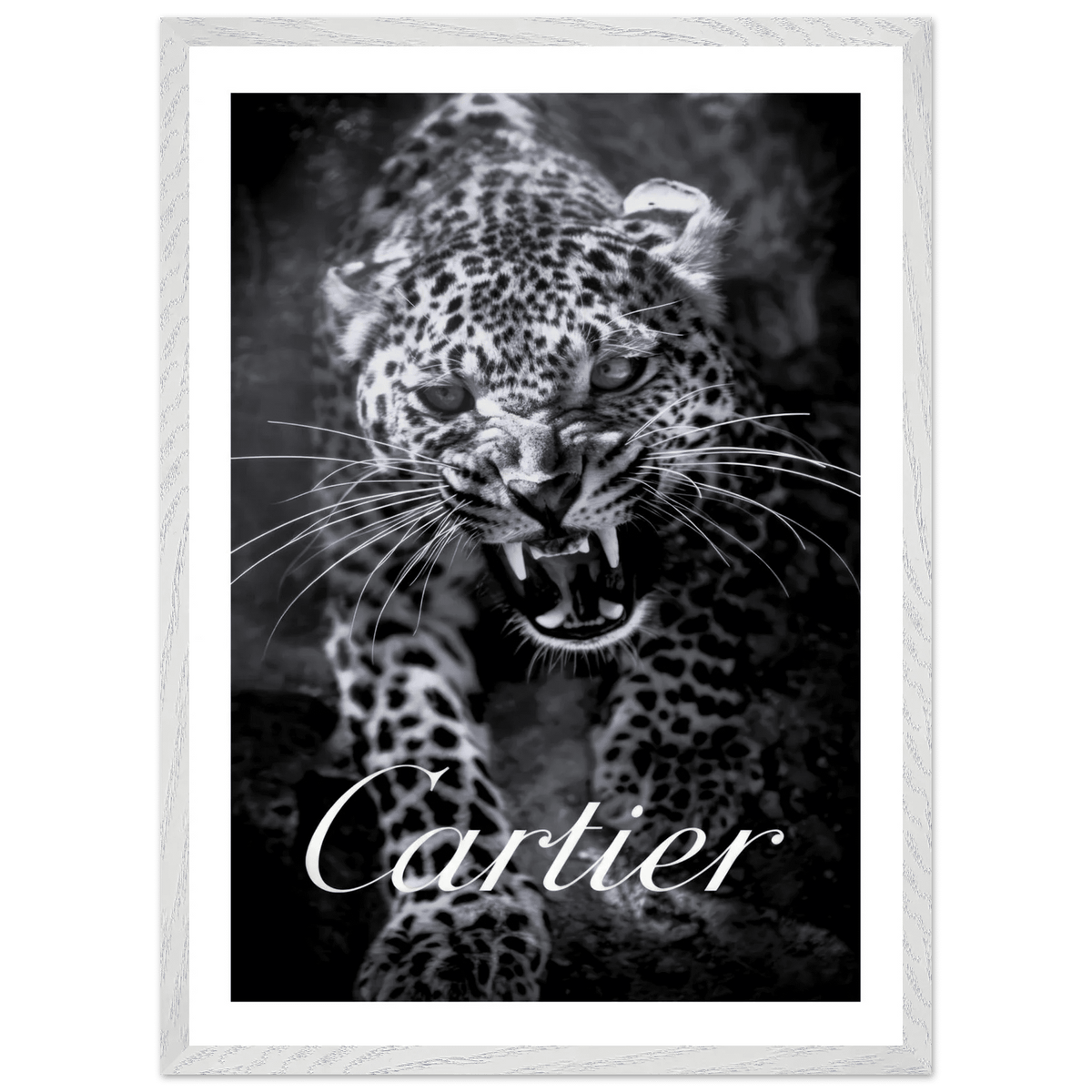 Tableau Noir et Blanc Cartier Leopard - The Art Avenue
