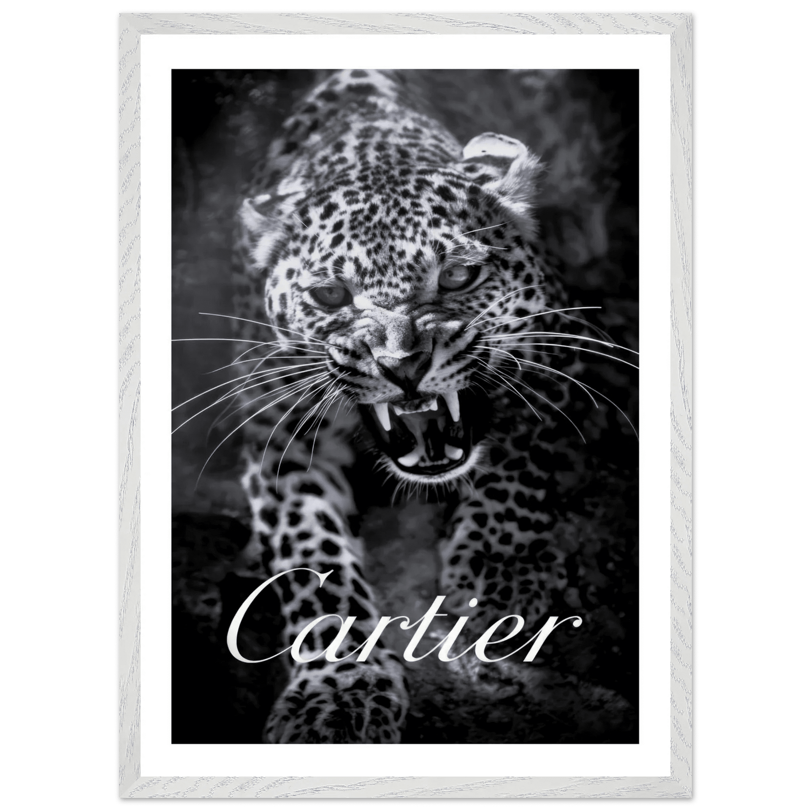 Tableau Noir et Blanc Cartier Leopard - The Art Avenue