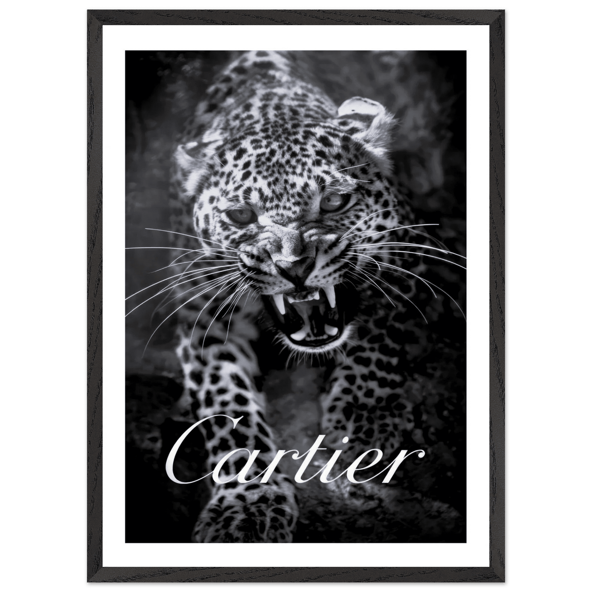 Tableau Noir et Blanc Cartier Leopard - The Art Avenue