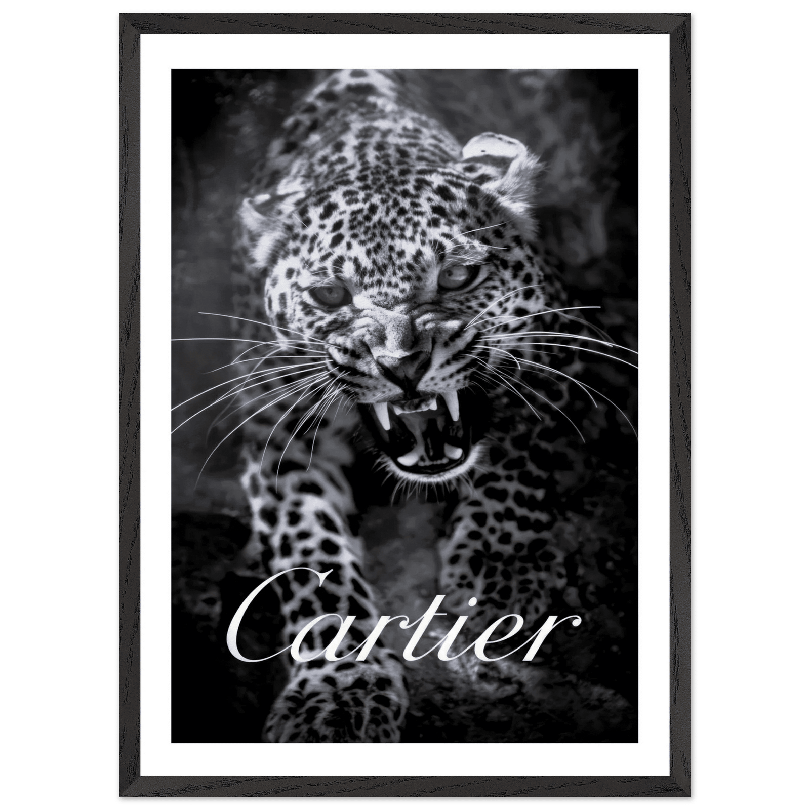 Tableau Noir et Blanc Cartier Leopard - The Art Avenue