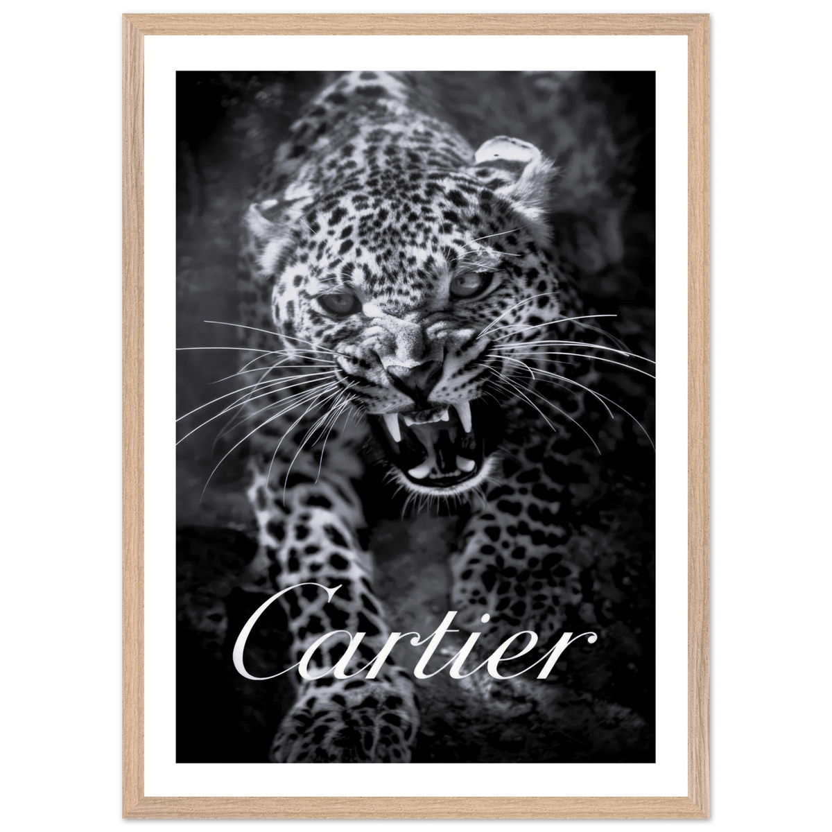 Tableau Noir et Blanc Cartier Leopard - The Art Avenue