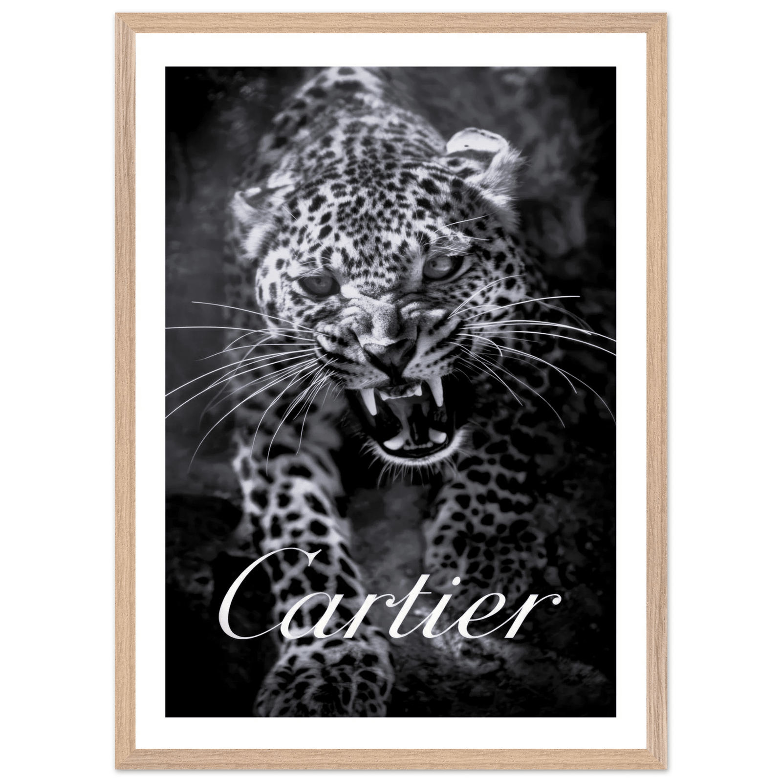 Tableau Noir et Blanc Cartier Leopard - The Art Avenue