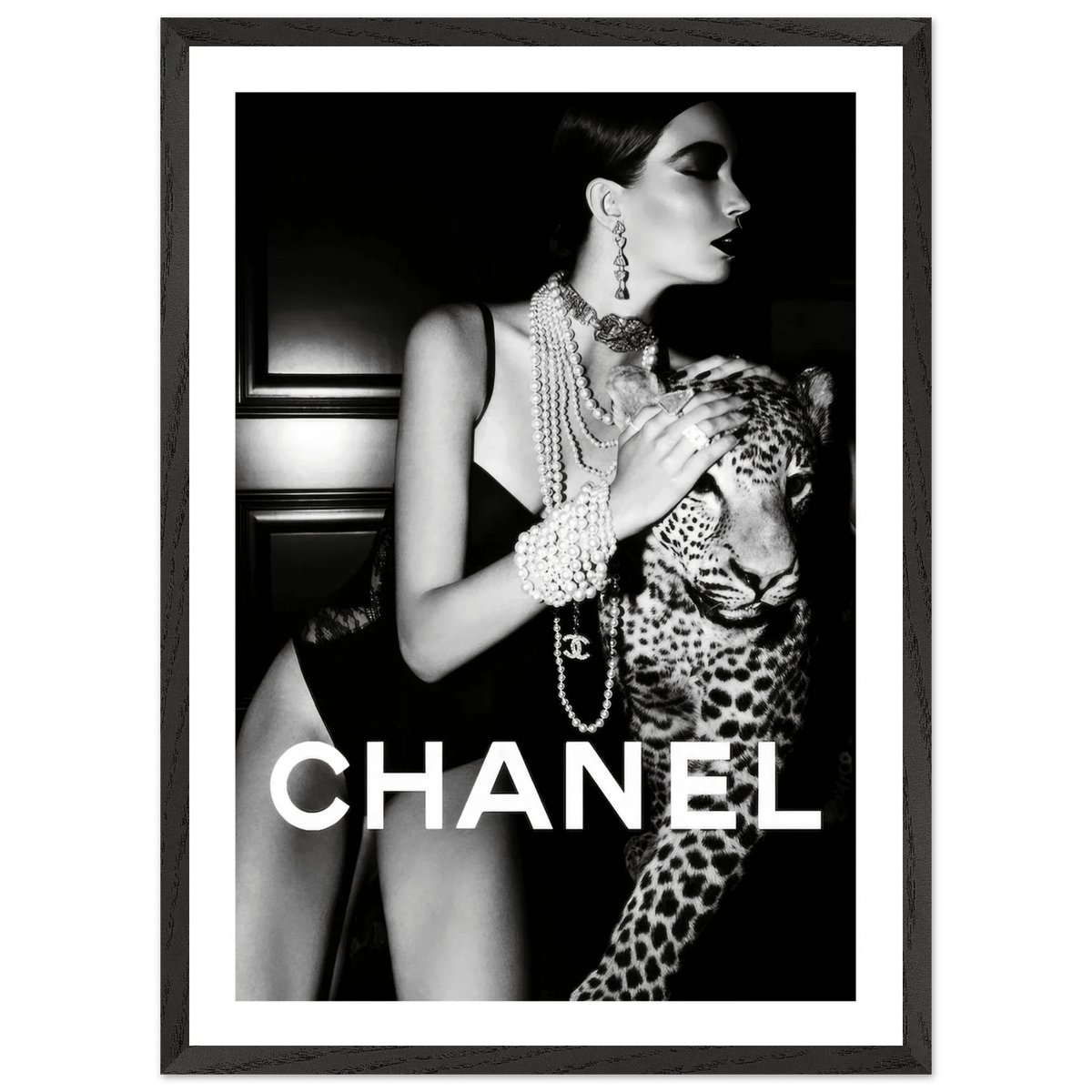 Tableau Noir et Blanc Chanel Leopard - The Art Avenue