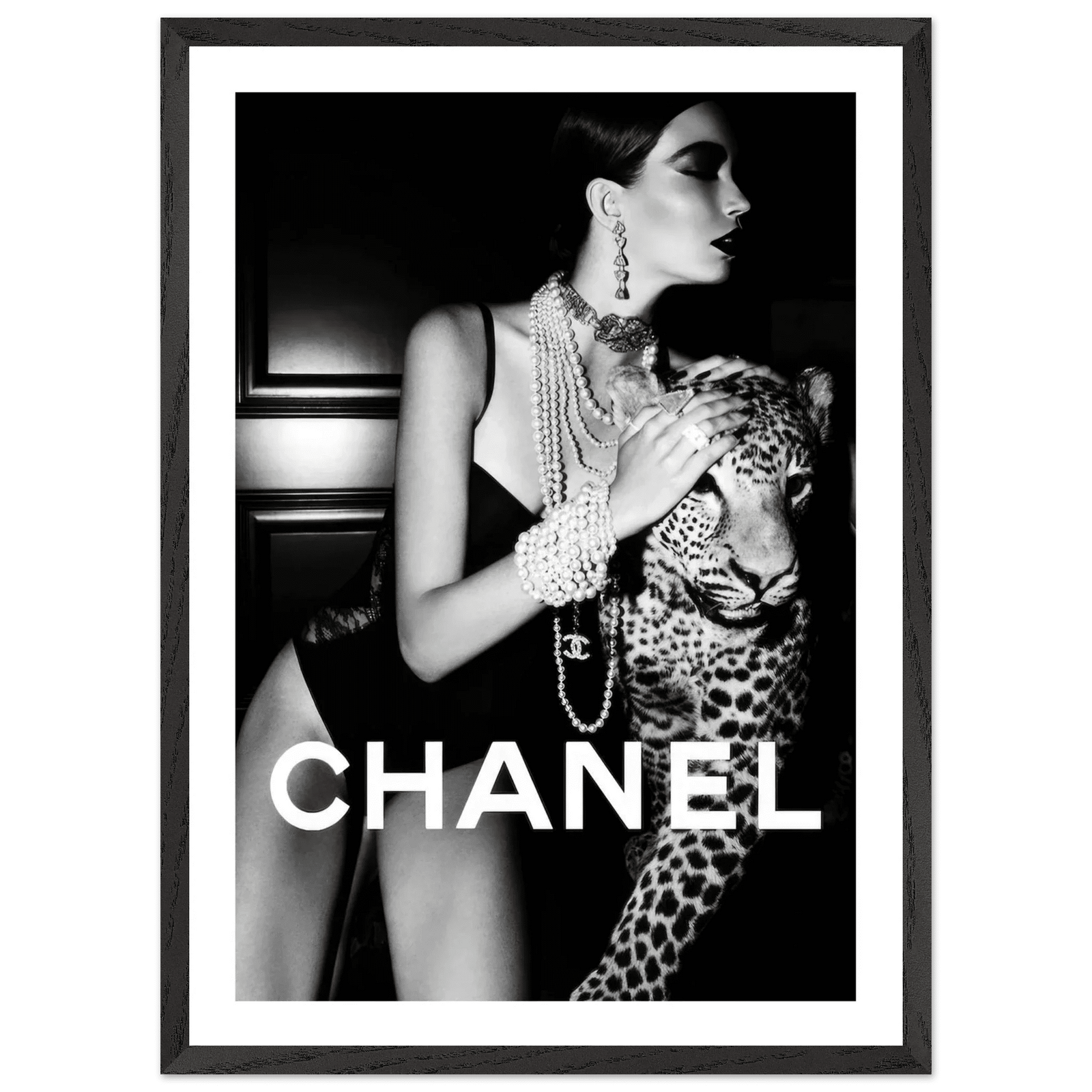 Tableau Noir et Blanc Chanel Leopard - The Art Avenue