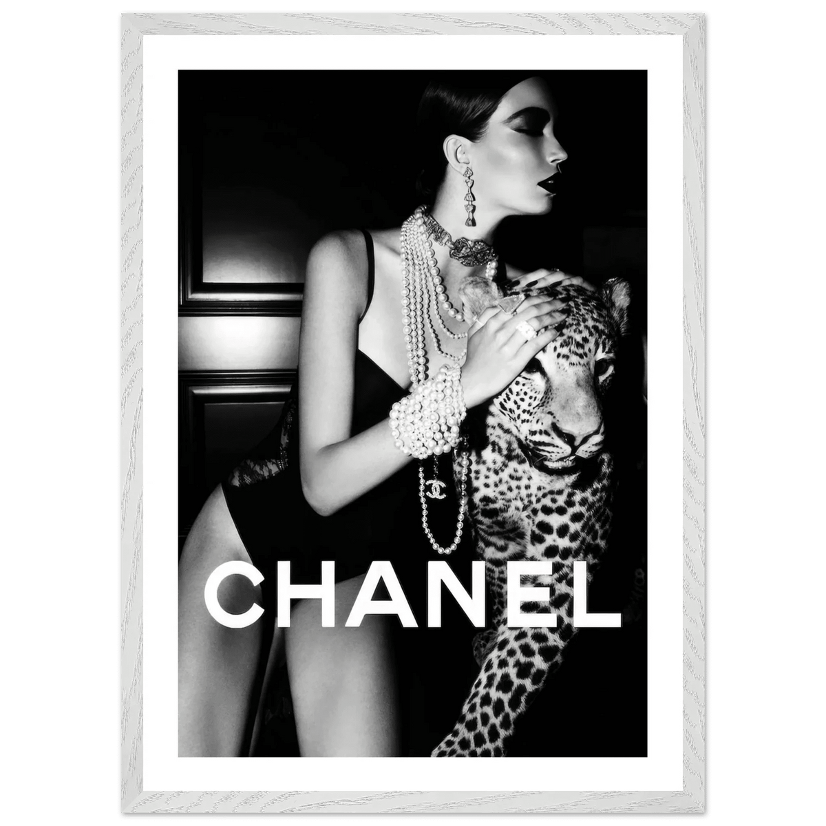 Tableau Noir et Blanc Chanel Leopard - The Art Avenue