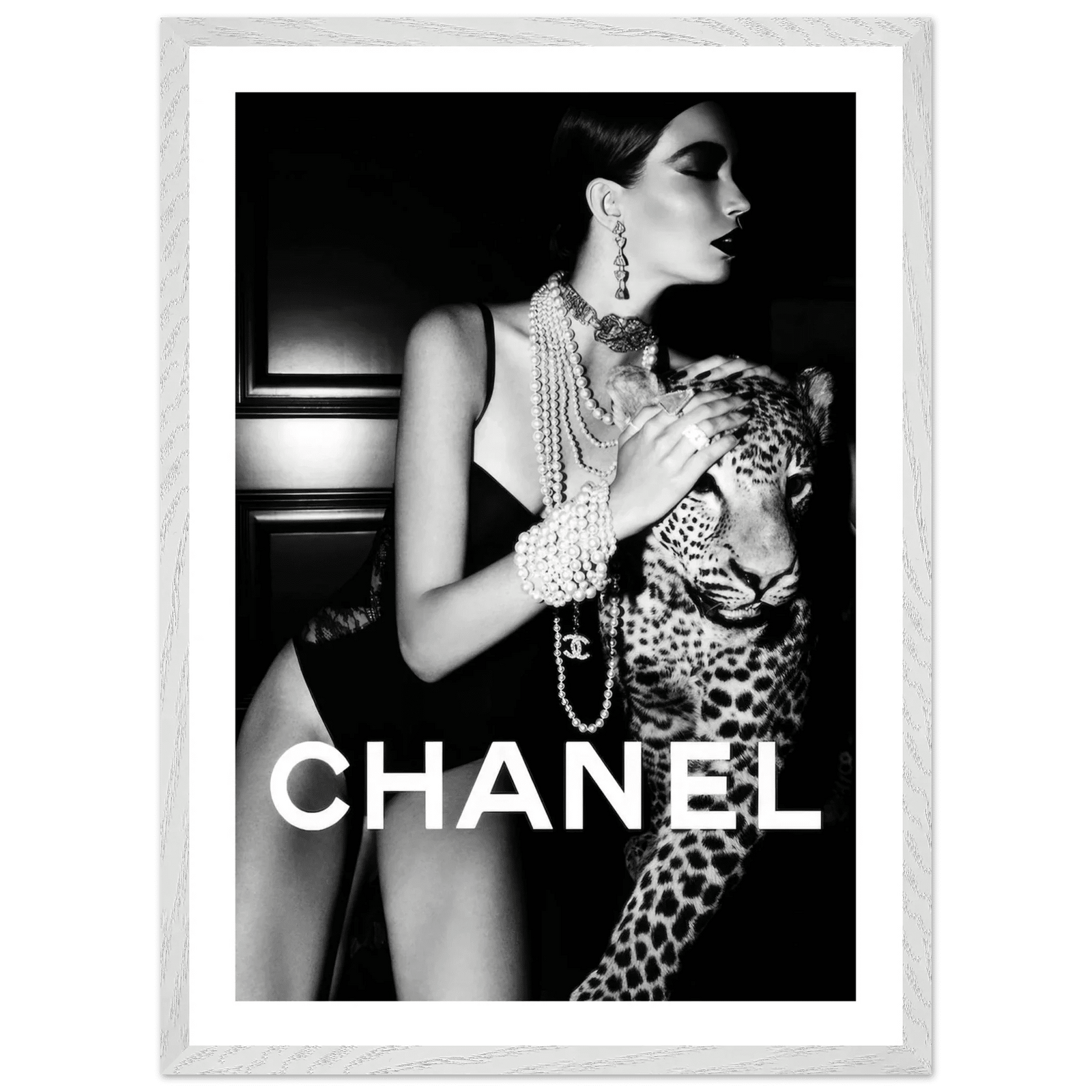 Tableau Noir et Blanc Chanel Leopard - The Art Avenue