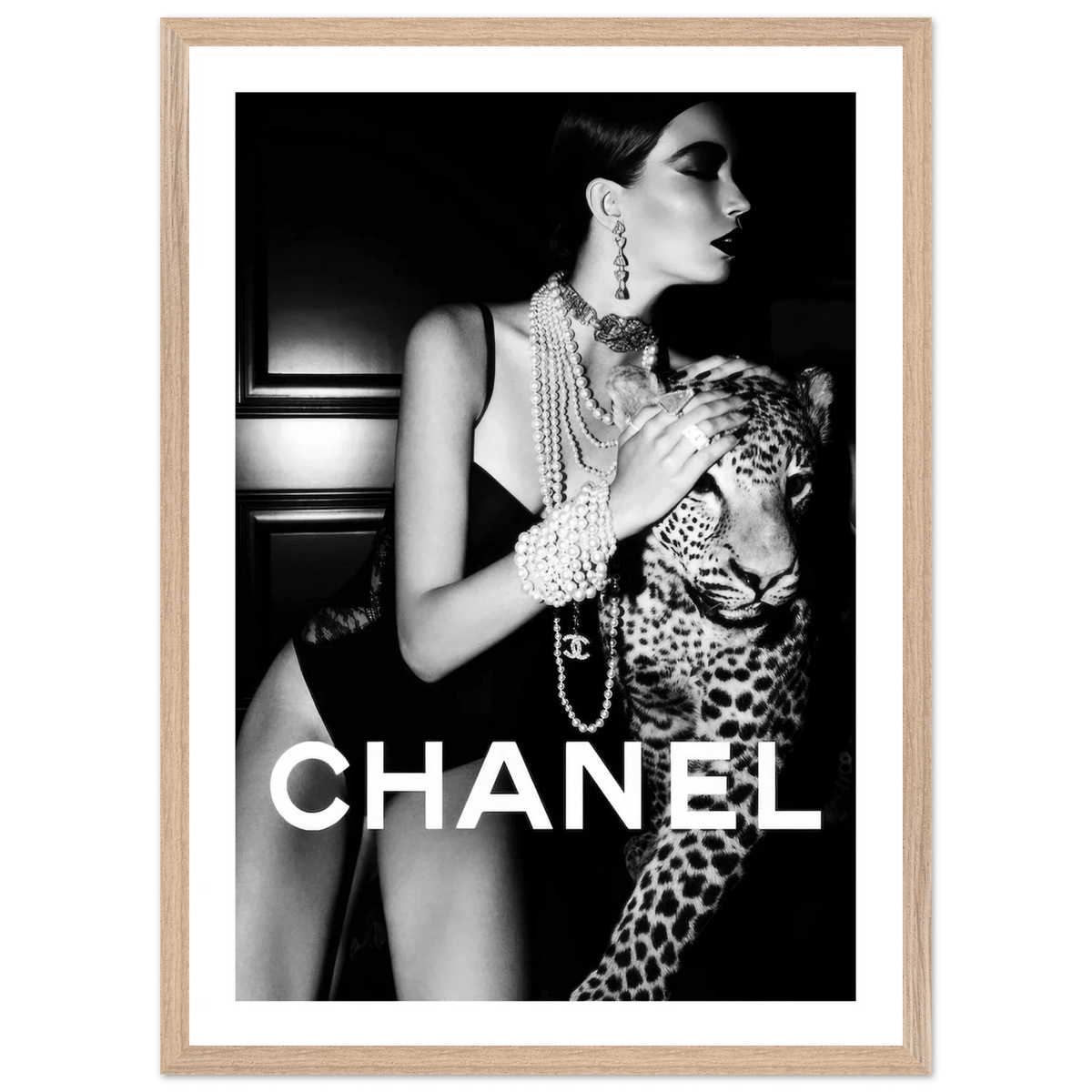 Tableau Noir et Blanc Chanel Leopard - The Art Avenue