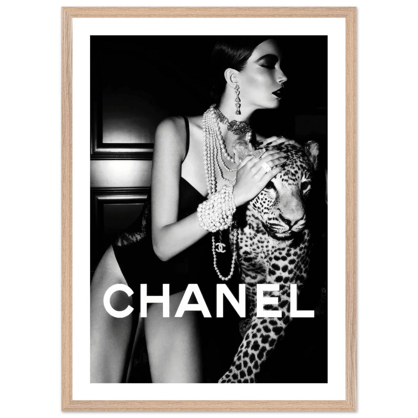 Tableau Noir et Blanc Chanel Leopard - The Art Avenue