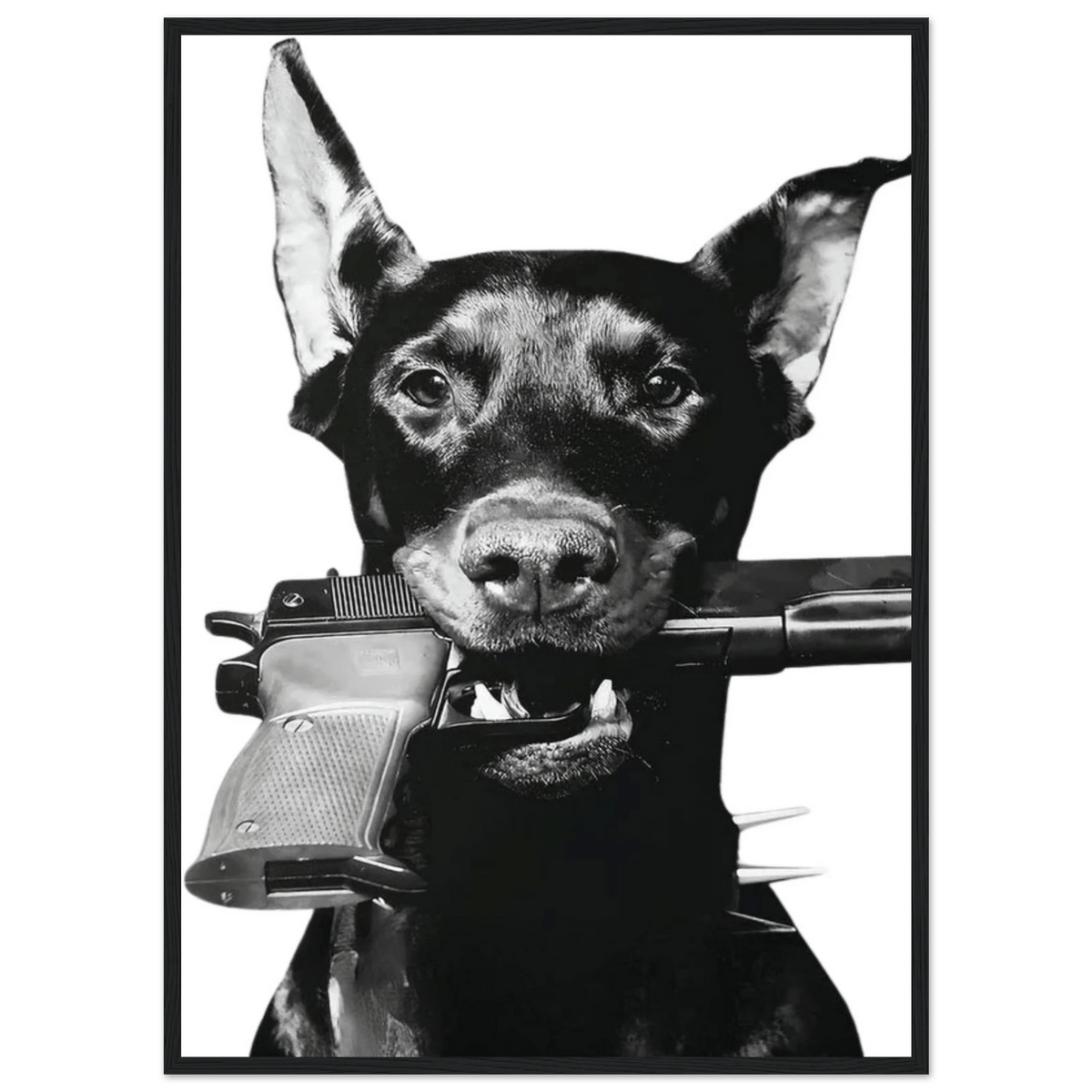 Tableau Noir et Blanc Doberman - The Art Avenue