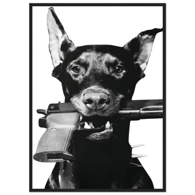 Tableau Noir et Blanc Doberman - The Art Avenue