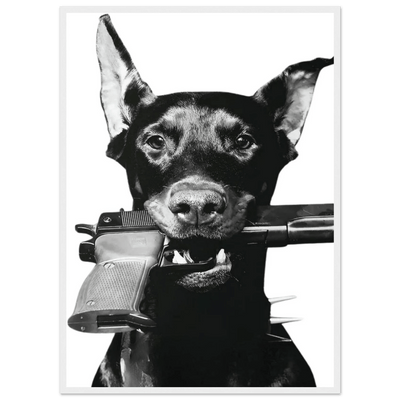 Tableau Noir et Blanc Doberman - The Art Avenue