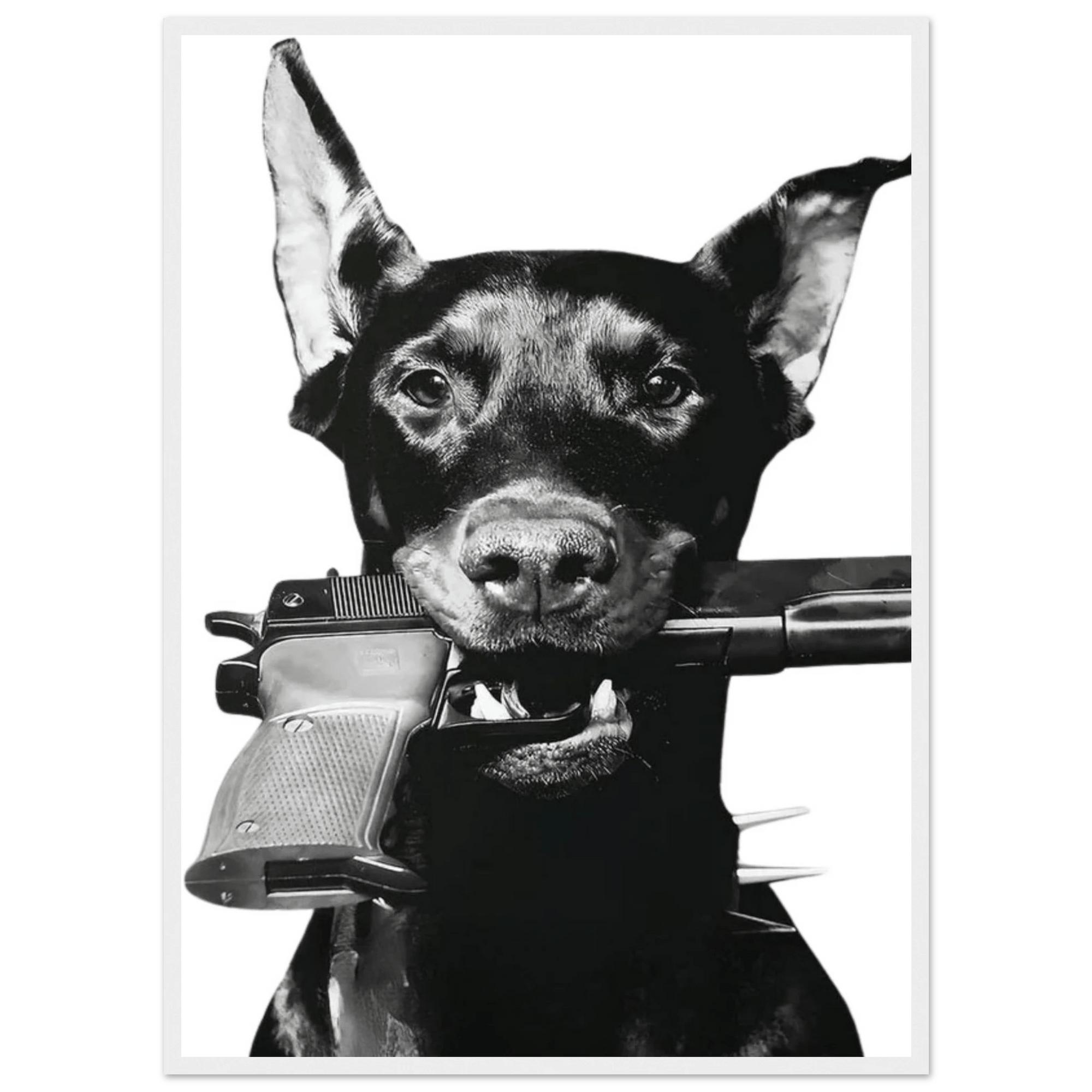 Tableau Noir et Blanc Doberman - The Art Avenue