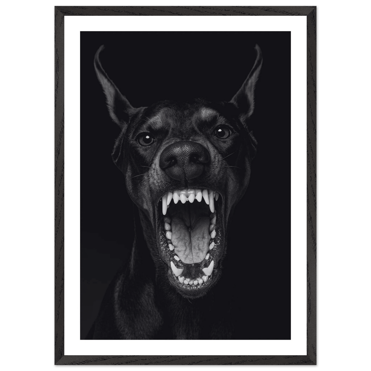 Tableau Noir et Blanc Doberman Majestueux - The Art Avenue