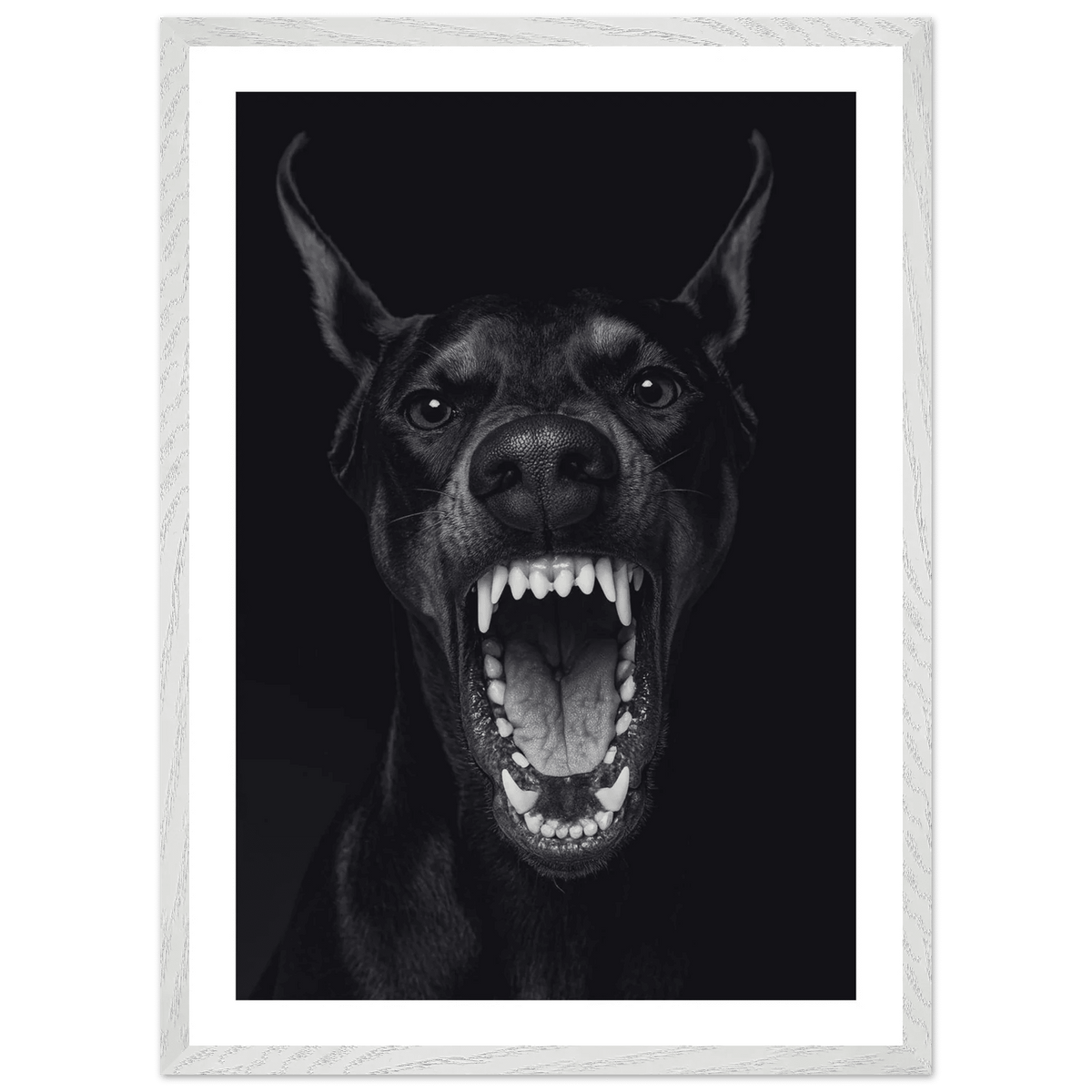 Tableau Noir et Blanc Doberman Majestueux - The Art Avenue