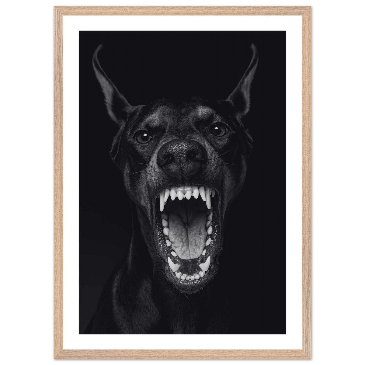 Tableau Noir et Blanc Doberman Majestueux - The Art Avenue