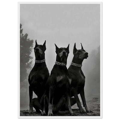 Tableau Noir et Blanc Dobermans - The Art Avenue
