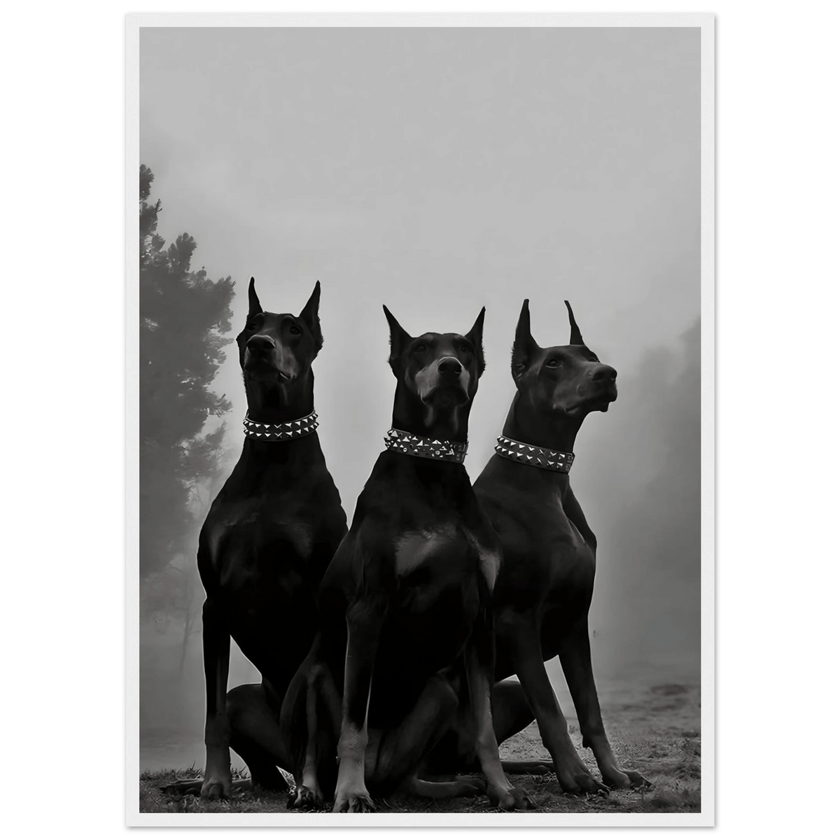 Tableau Noir et Blanc Dobermans - The Art Avenue