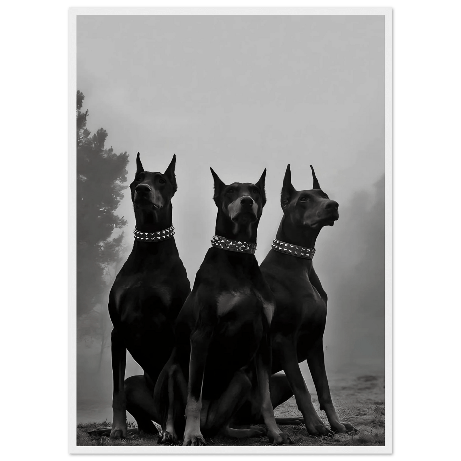 Tableau Noir et Blanc Dobermans - The Art Avenue