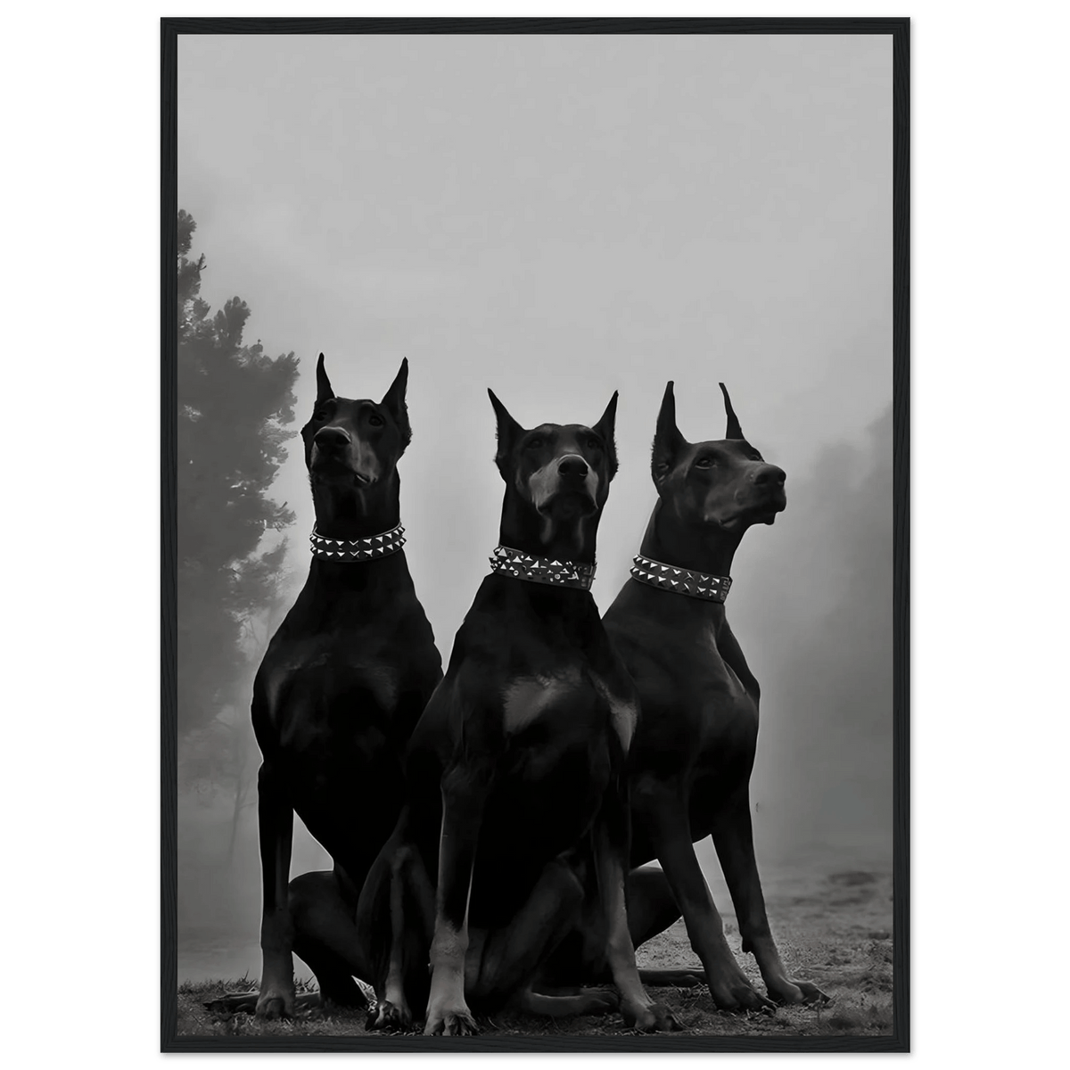 Tableau Noir et Blanc Dobermans - The Art Avenue